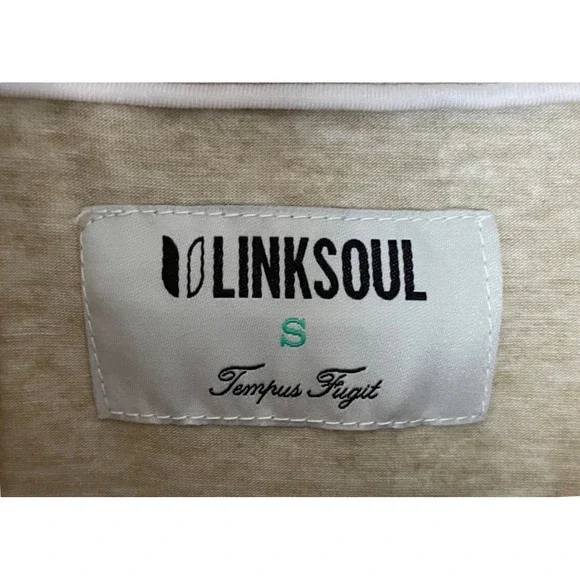 Linksoul Lux-Lite Polo Mens S Tan Palm Tree Performance Golf Shirt LS1381P NWT - Picture 2 of 9